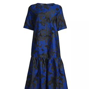 Misook Burnout Jacquard Short-Sleeve Maxi Dress, Size M.